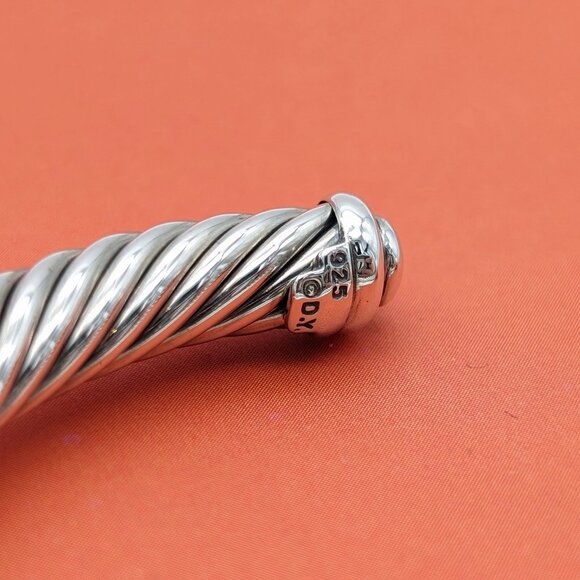 DAVID YURMAN Sterling Silver 7mm Classic Cable Station Black Diamond Bracelet - Picture 8 of 10